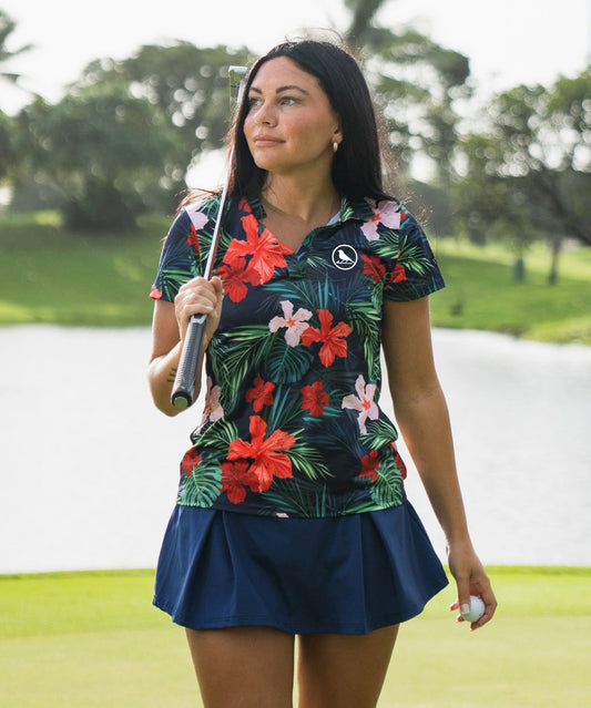 Jungle Hibiscus Women's Golf Polo