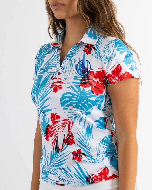 Red White & Beaches Women's Golf Polo