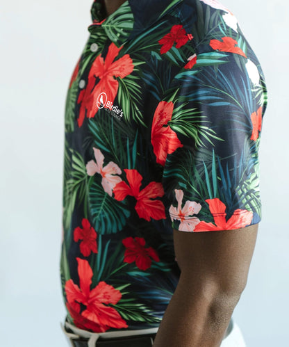 Jungle Hibiscus Golf Polo