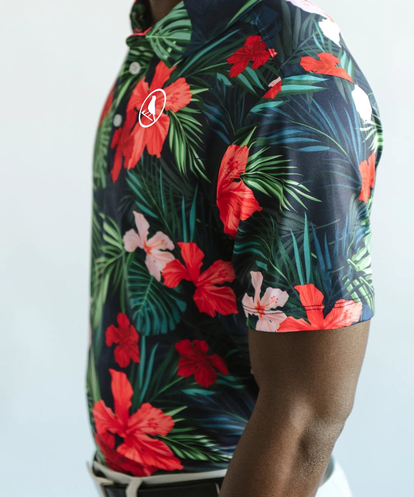 Jungle Hibiscus Golf Polo