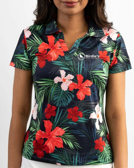 Jungle Hibiscus Women's Golf Polo