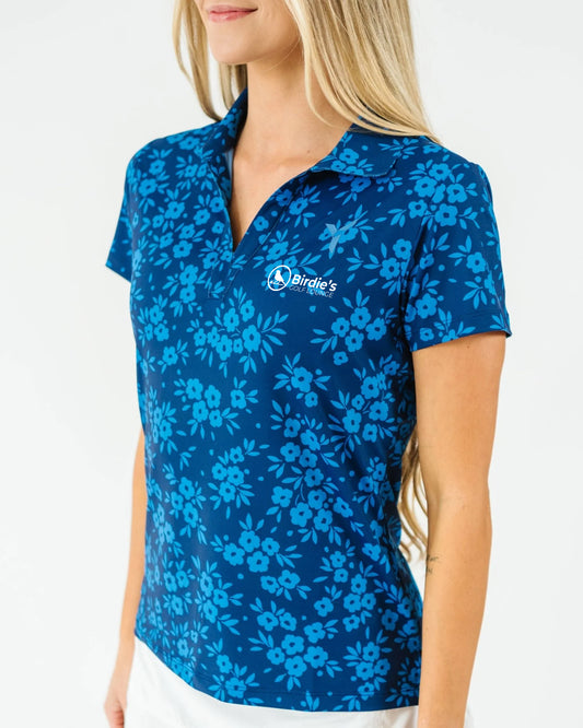Navy Daisy Women's Golf Polo