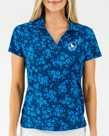 Navy Daisy Women's Golf Polo
