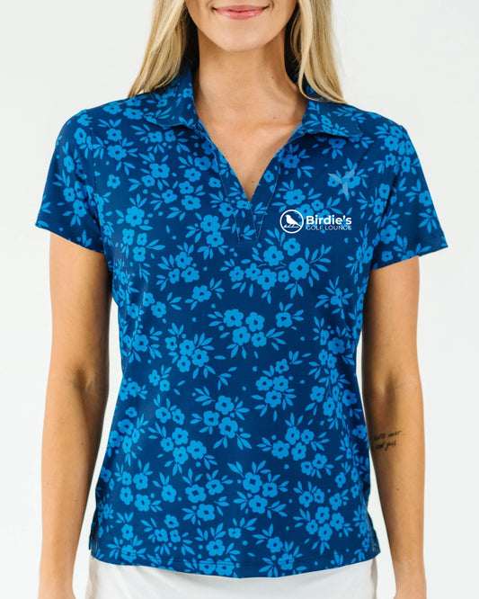 Navy Daisy Women's Golf Polo