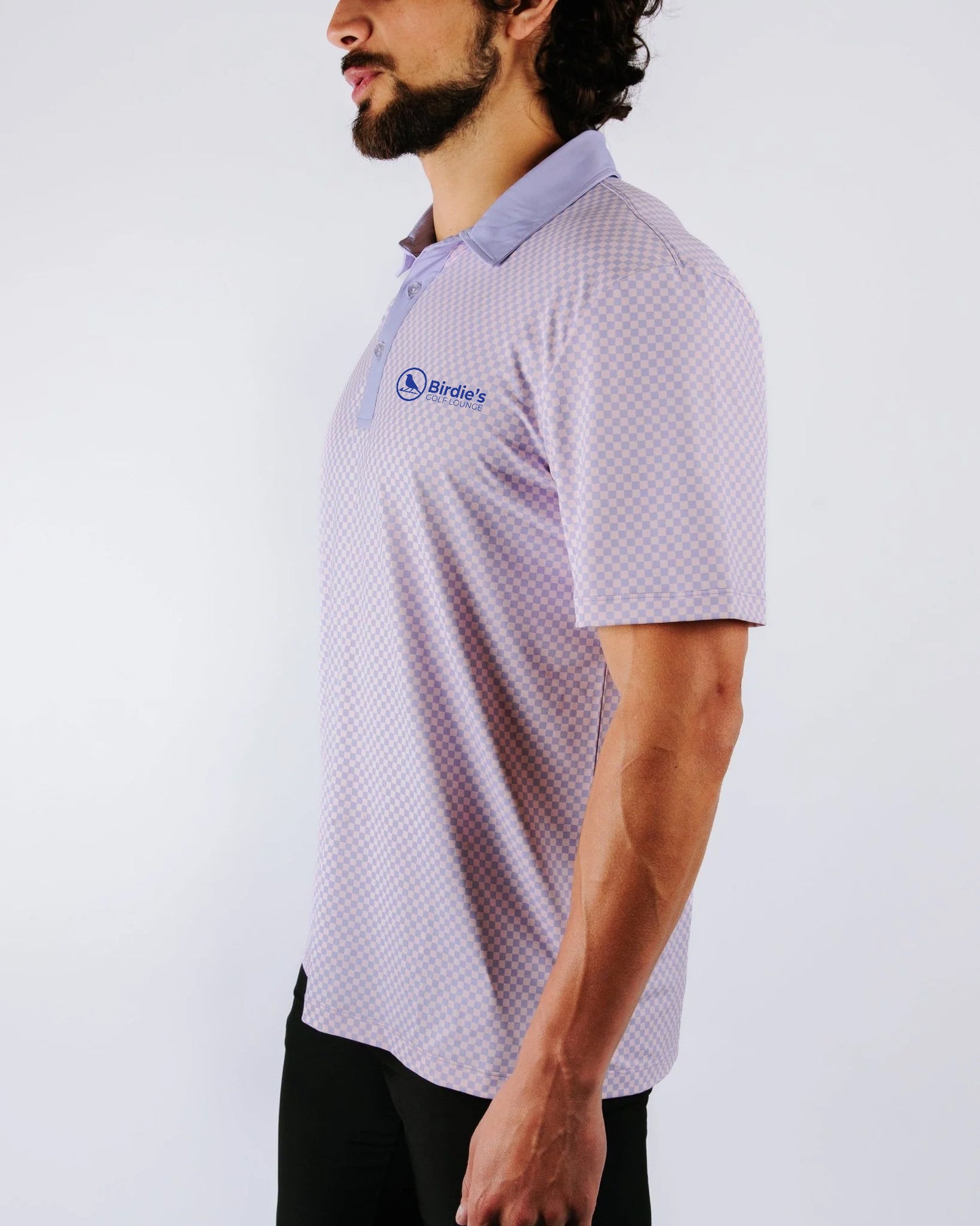 Purple Chex Golf Polo
