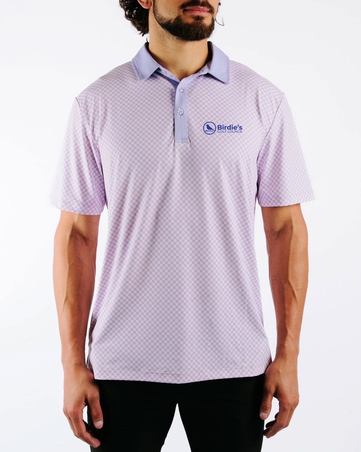 Purple Chex Golf Polo