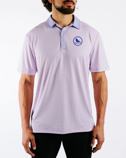 Purple Chex Golf Polo